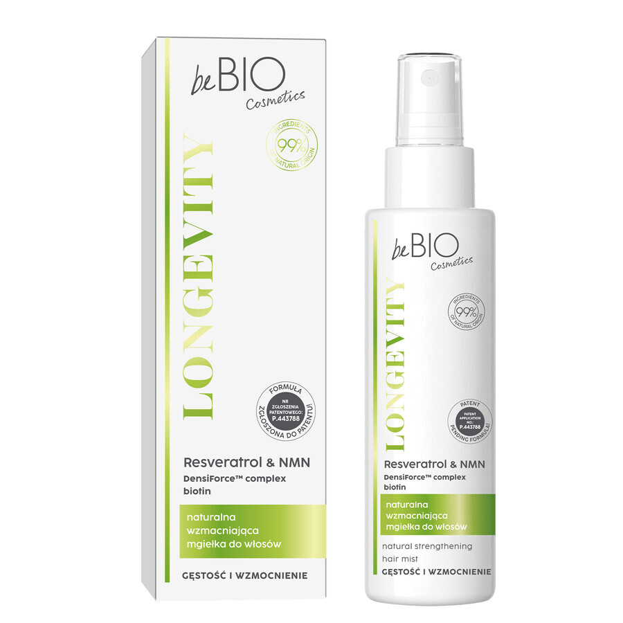 beBIO Cosmetics Longevity, nebbia naturale rinforzante per capelli, 100 ml