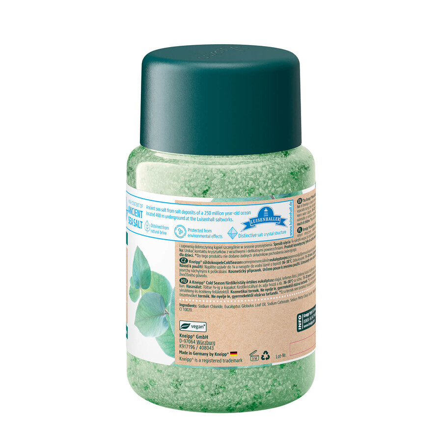 Kneipp Erkältungszeit Eukalyptus, Mineralsalz-Badekristalle, 500 g