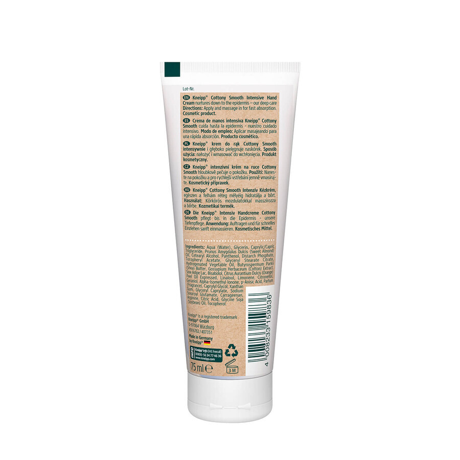 Kneipp Cottony Smooth Cotton, hand cream, 75 ml