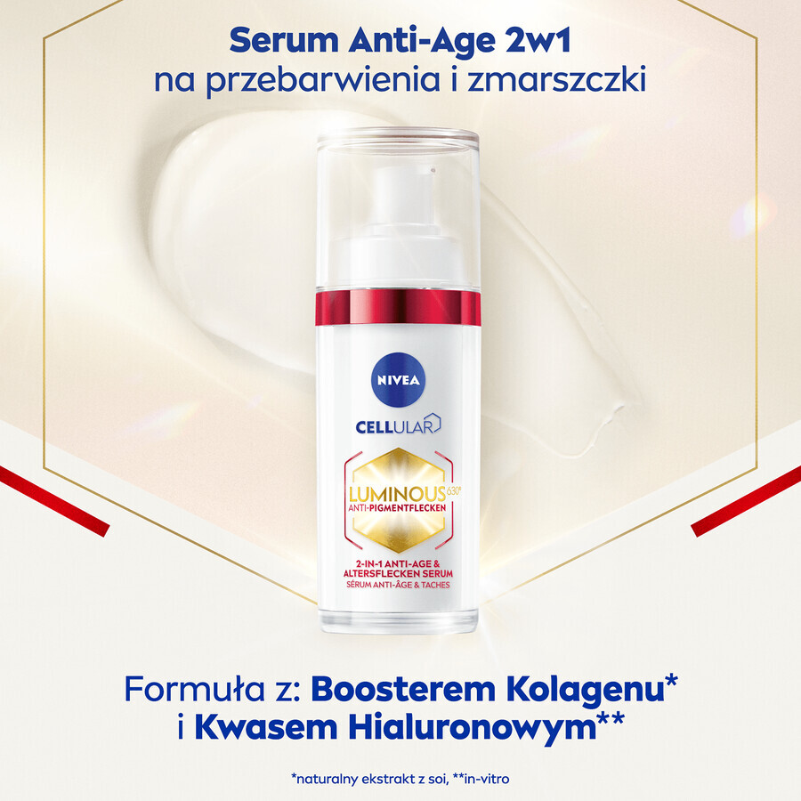 Nivea Cellular Luminous 630, anti-verouderend 2-in-1 serum voor hyperpigmentatie en rimpels, 30 ml