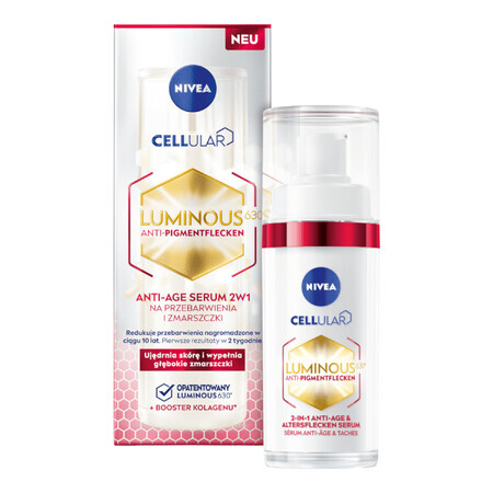 Nivea Cellular Luminous 630, anti-verouderend 2-in-1 serum voor hyperpigmentatie en rimpels, 30 ml