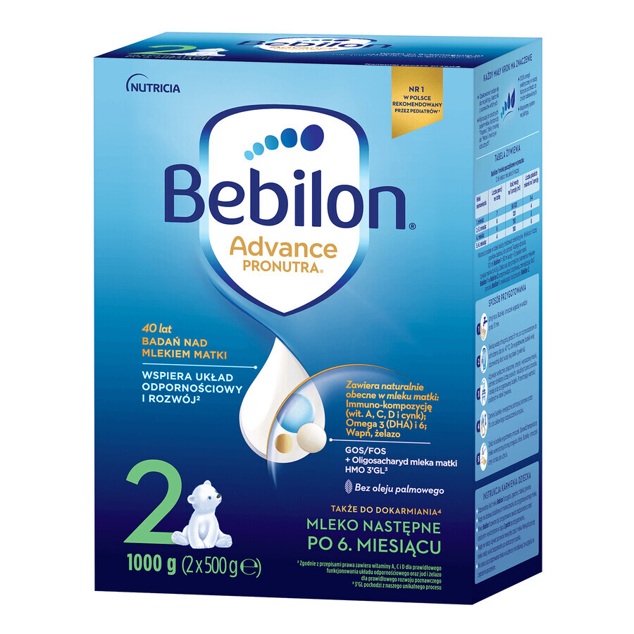 Bebilon Advance Pronutra 2, follow-on milk, over 6 months, 3 x 1000 g