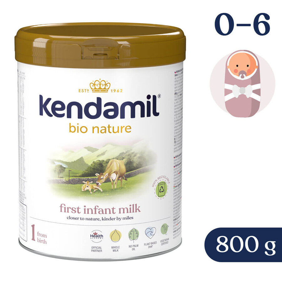 Kendamil Bio Nature 1, Säuglingsmilch, ab Geburt, 800 g