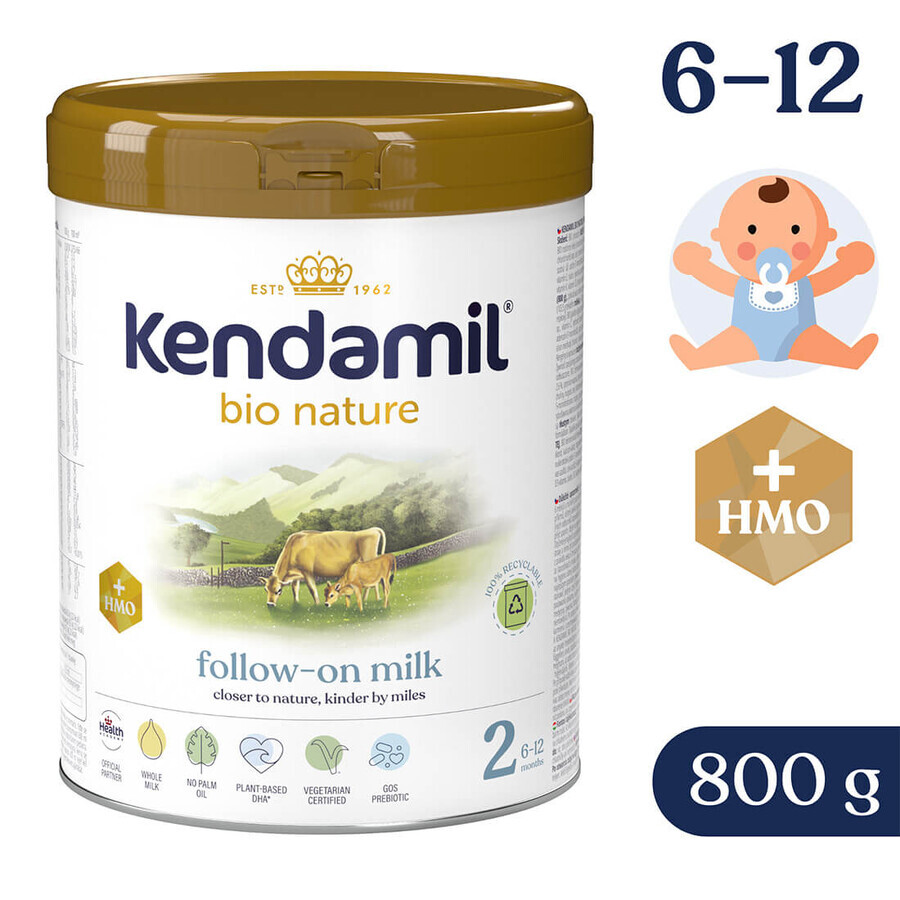 Kendamil Bio Nature 2 HMO+, Folgemilch, nach 6 Monaten, 800 g