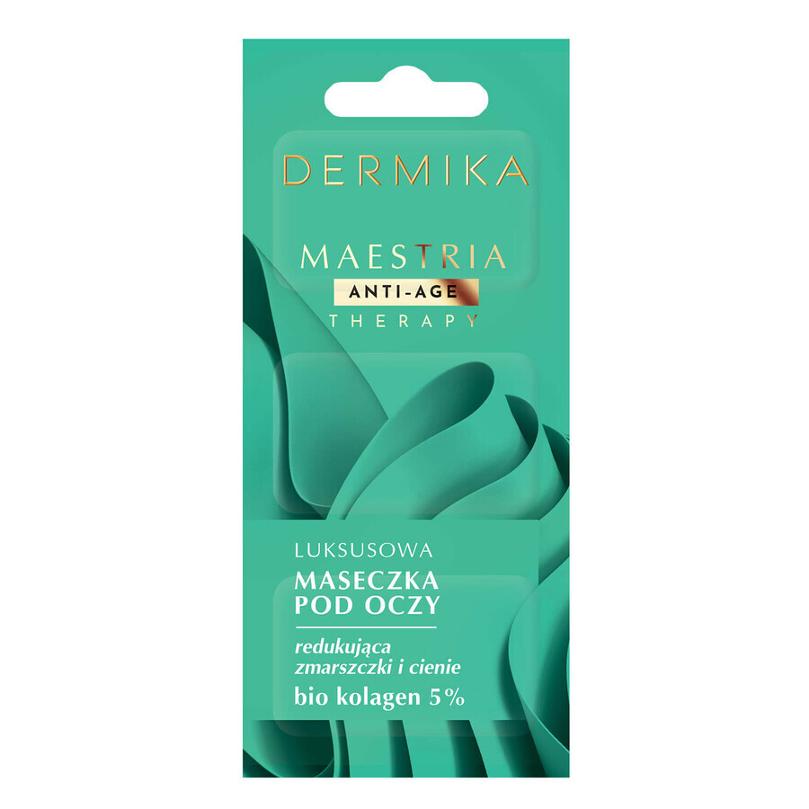 Dermika Maestria, lujosa mascarilla para ojos que reduce arrugas y ojeras, bio colágeno 5%, 3 x 1,5ml