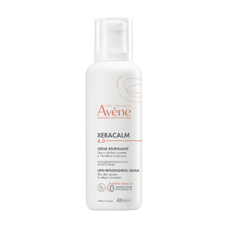 Avene XeraCalm A.D, lipide-aanvullende crème voor gezicht en lichaam, zeer droge, atopische en jeukende huid, 400 ml