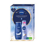 Nivea Caring Moment set, douchegel, Creme Care, 250 ml + bodymilk, gladmakend, 250 ml