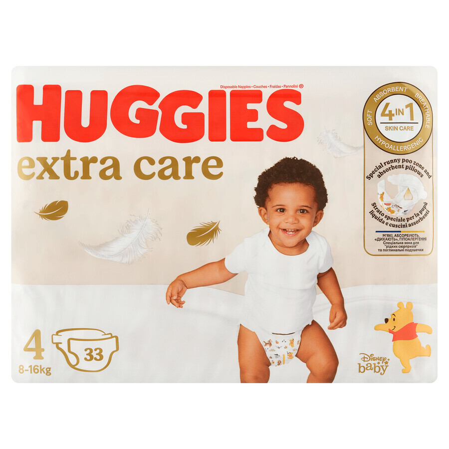 Huggies Extra Care Disney, Windeln, Größe 4, 8-16 kg, Jumbo, 33 Stück