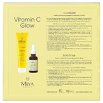 Set Miya Vitamin C Glow, peeling-maschera enzimatica, 60 ml + siero per l'iperpigmentazione, 30 ml