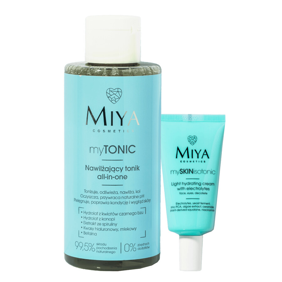 Kit Miya More Hydration, crème hydratante légère, 40 ml + tonique hydratant, 150 ml