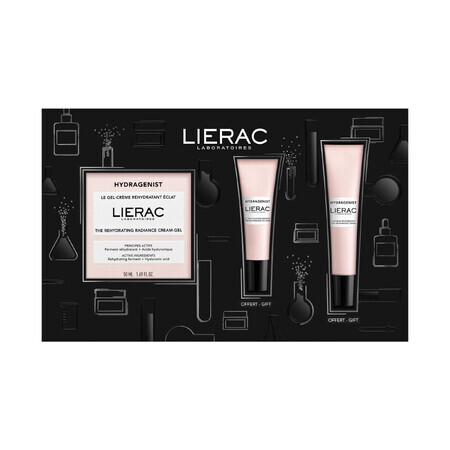 Lierac Hydragenist set, gel-crema hidratante iluminador, 50 ml + sérum, 15 ml + crema contorno de ojos, 7,5 ml de regalo