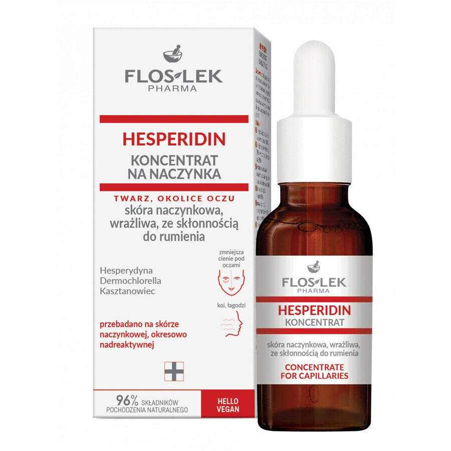 Set Flos-Lek Hesperidin, capillairversterkende crème, 50 ml + capillairconcentraat, 30 ml + zure peeling, nacht, 5 ml