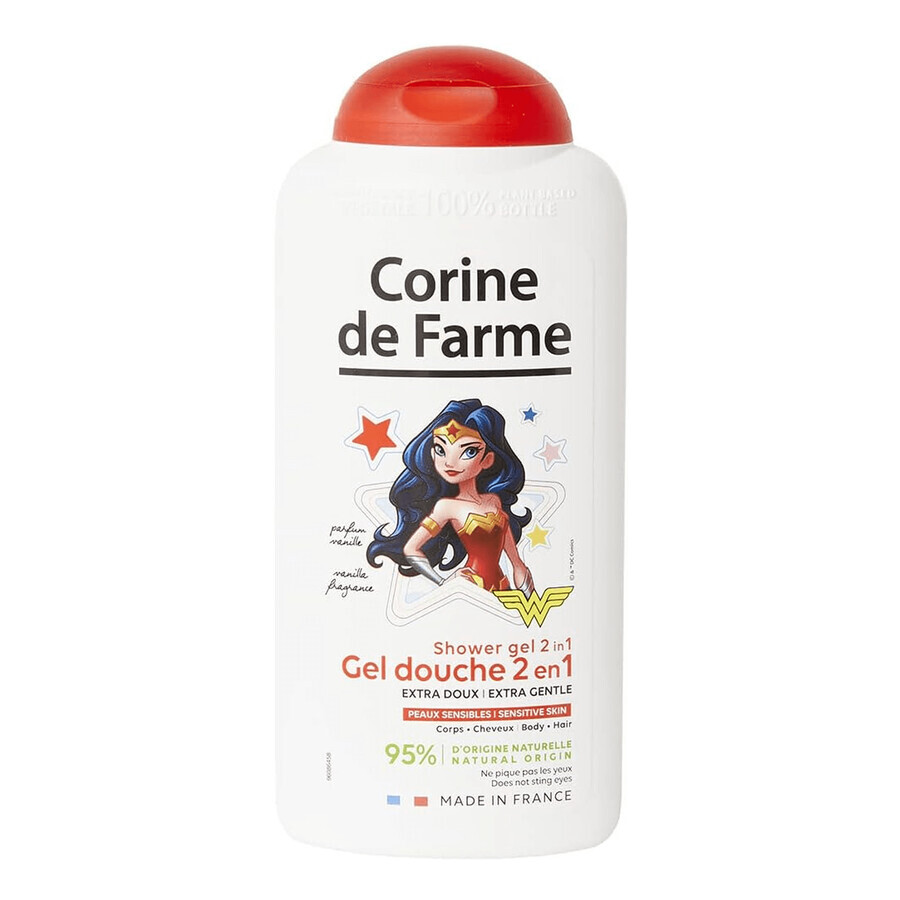 Corine De Farme Disney Wonder Woman Set, Eau de Toilette, 30 ml + Duschgel, 300 ml + Haarspangen, 2 Stück + Armband, 1 Stück