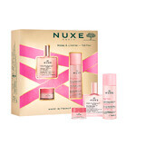 Set Nuxe Huile Prodigieuse Florale, Trockenöl, 50 ml + Very Rose, Rosen-Lippenbalsam, 15 g + Very Rose, Mizellenwasser 3-in-1, 100 ml