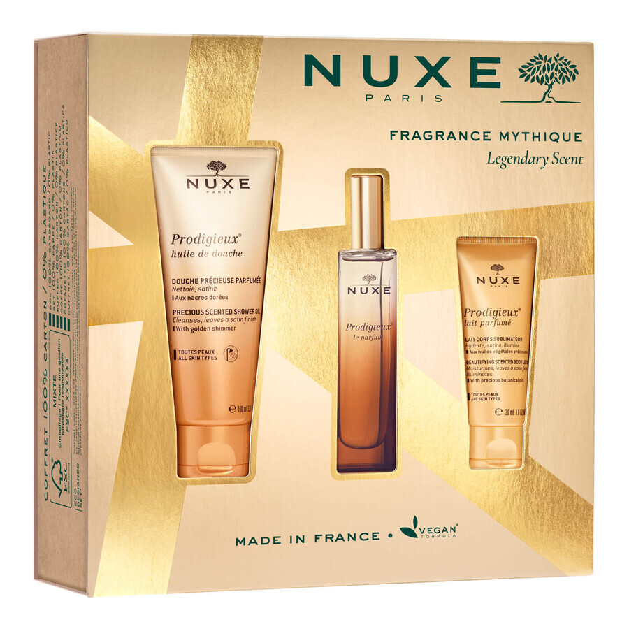 Set Nuxe Prodigieux, perfume, 30 ml + shower oil, 100 ml + perfumed body milk, 30 ml