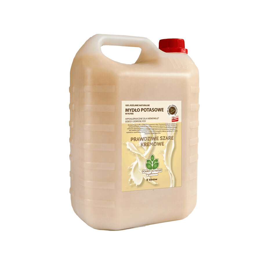 Back to Nature, sapone liquido naturale di potassio grigio, crema, scorta, 5 l