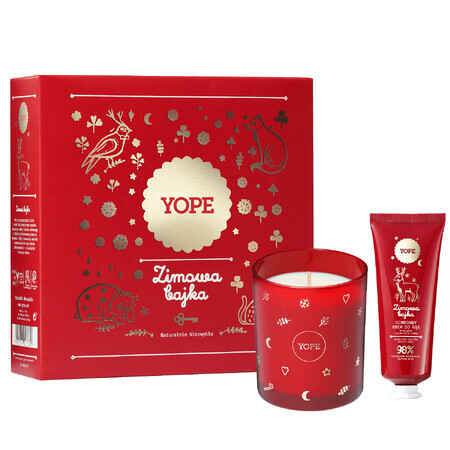 Yope Winter Fairy Tale Set, Duftkerze + schützende Handcreme, 50 ml