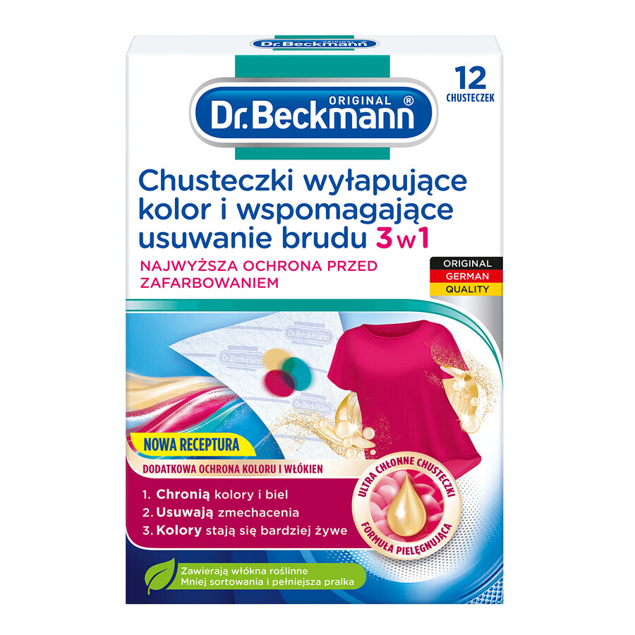 Dr. Beckmann, Farbfang- und Schmutzentfernungstücher 3in1, 12 Stück