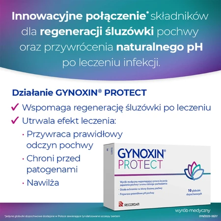 Gynoxin Protect Vaginal Suppositories, 10 pieces, Recordati