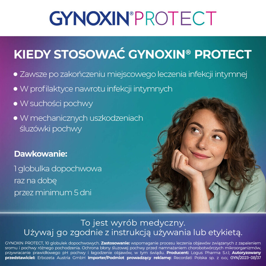 Gynoxin Protect, vaginal globules, 10 units