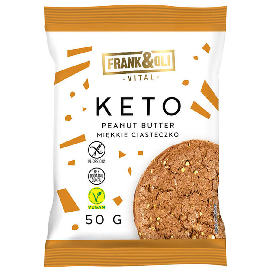 Frank&amp;Oli Keto, weiche Kekse, Erdnussbutter, 50 g