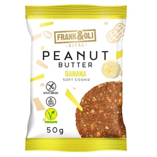 Frank&amp;Oli Pindakaas zacht biscuit, banaan, 50 g