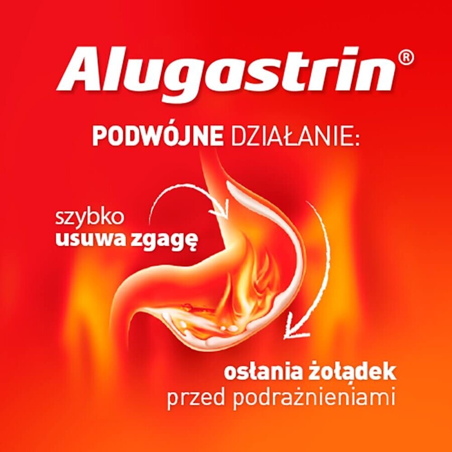 Alugastrin 340 mg, aromă de mentă, 40 comprimate masticabile