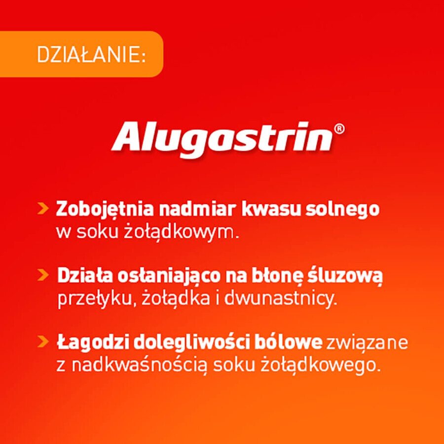 Alugastrin 340 mg, aromă de mentă, 40 comprimate masticabile