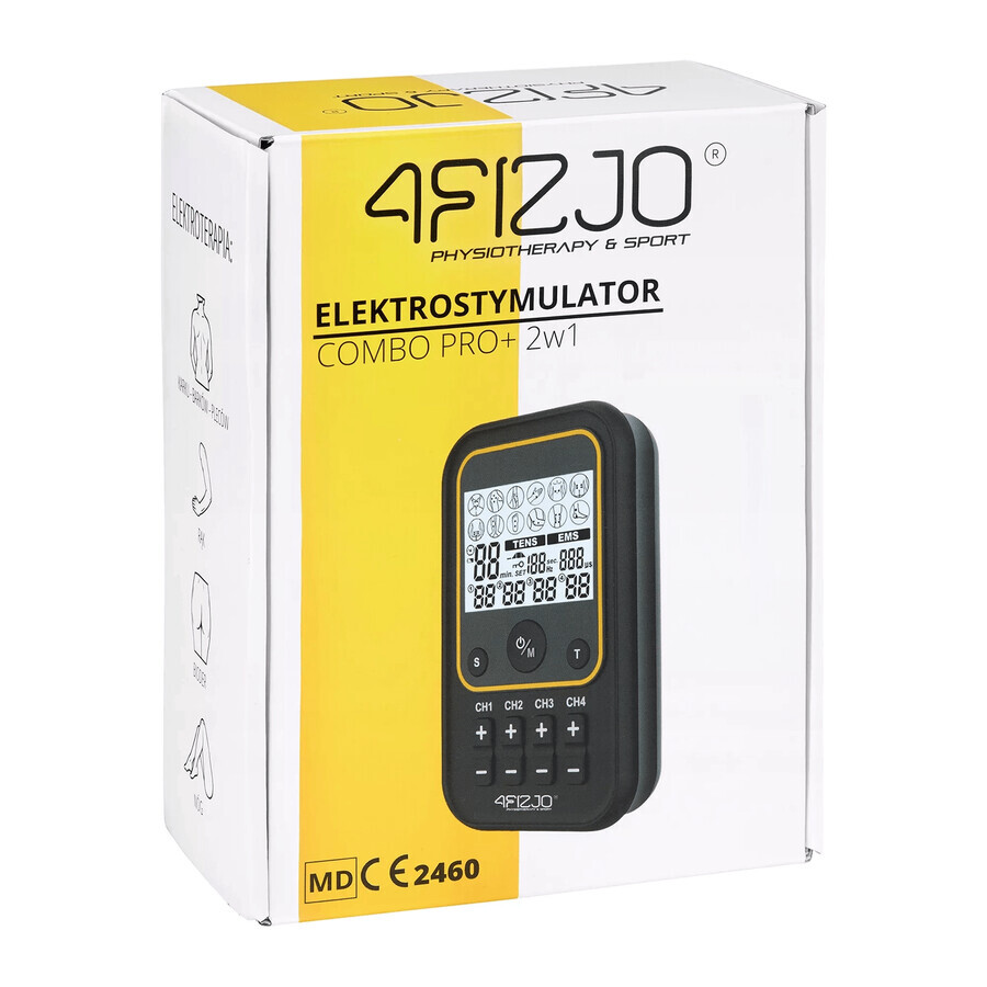 4Fizjo Pro+, 2-in-1 Elektrostimulator, TENS, EMS, wiederaufladbar