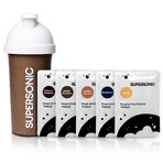 Supersonic Food Powder Smart Starter Pack, gemischte Geschmacksrichtungen, 5 x 100 g + Shaker, 700 ml