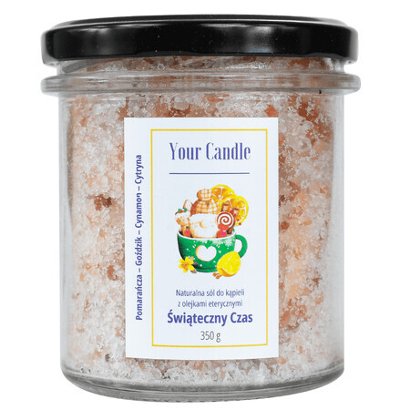 Your candle, natural bath salt with essential oils, Christmas Time, 350 g