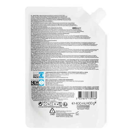 La Roche-Posay Lipikar Syndet AP+, rückfettende Körperwaschcreme, ab Geburt, Vorrat, 400 ml