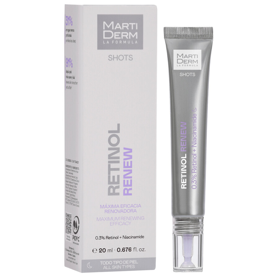 MartiDerm Shots Retinol Renew, konzentriertes Serum mit Retinol für das Gesicht, 20 ml