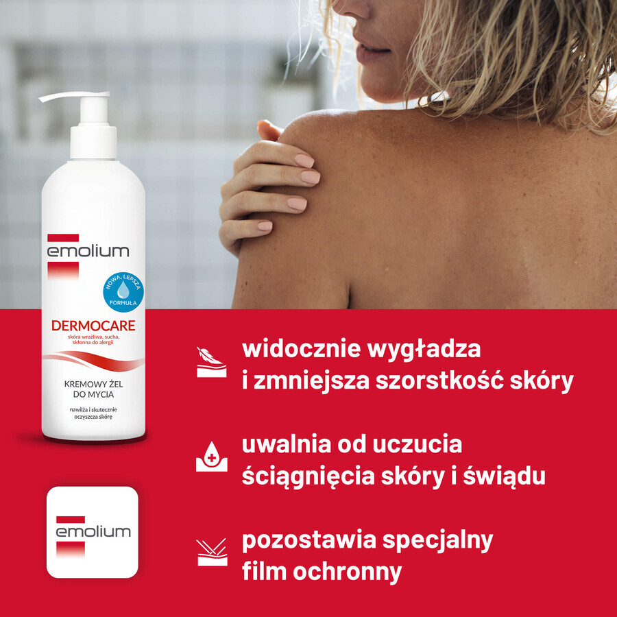 Emolium Dermocare Set, Körperemulsion, 400 ml + cremiges Waschgel, 400 ml + Badeemulsion, 50 ml gratis