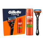 Gillette Fusion 5 set, razor, 1 pc + shaving gel, 200 ml