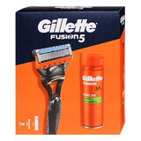 Set Gillette Fiusion 5, aparat de ras, 1 buc + gel de ras, 200 ml