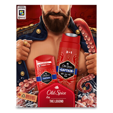 Old Spice Dark Captain set, déodorant stick, Captain, 50 ml + gel douche 3-en-1, Captain, 250 ml