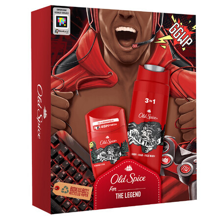 Old Spice Gamer set, déodorant en stick, épine de loup, 50 ml + gel douche 3-en-1, épine de loup, 250 ml