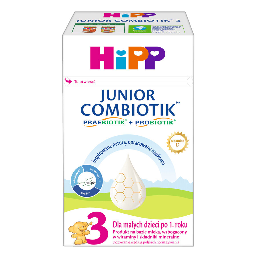 HiPP 3 Junior Combiotik, Produkt auf Milchbasis, nach 1 Jahr, 550 g