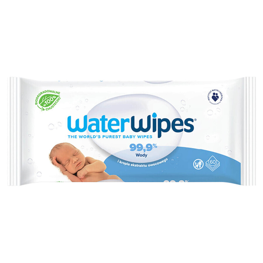 WaterWipes Bio, Feuchttücher, Wasser, von Geburt an, 12 x 60 Stück