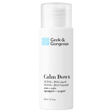 Geek &amp; Gorgeous Calm Down, sanftes Peeling mit 4% PHA + BHA Säuren, 30 ml