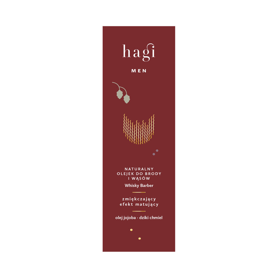 Hagi Men Whisky Barber, natürliches Bart- und Schnurrbartöl, 30ml