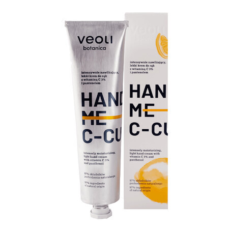 Veoli Botanica Hand Me C-Cure, crema de manos intensamente hidratante con vitamina C 3% y pantenol, 75 ml