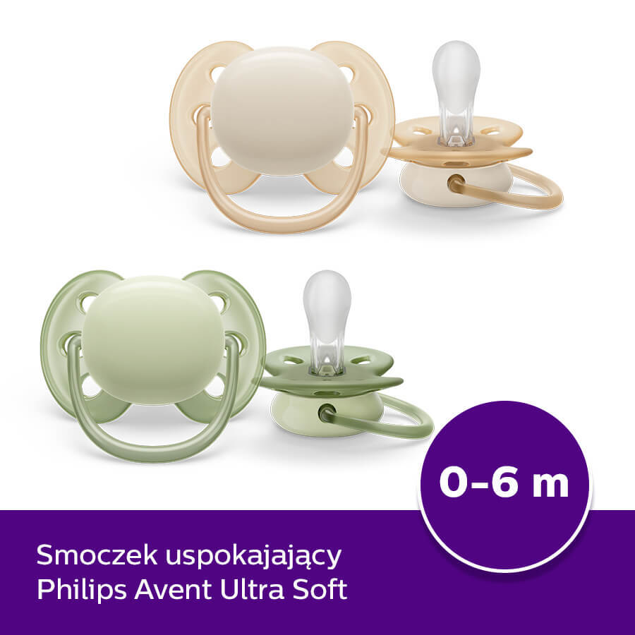 Avent Ultra Soft, Schnuller, Silikon, symmetrisch, neutral, SCF091/05, 0-6 Monate, 2 Stück