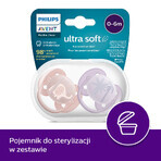 Avent Ultra Soft, pacifier, silicone, symmetrical, neutral, SCF091/09, 0-6 months, 2 pieces