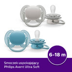 Avent Ultra Soft, sucette, silicone, symétrique, garçon, SCF091/17, 6-18 mois, 2 pièces