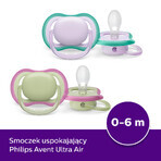 Avent Ultra Air, sucette, silicone, symétrique, unisexe, SCF085/24, 0-6 mois, 2 pièces