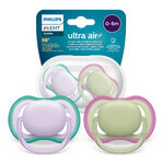 Avent Ultra Air, sucette, silicone, symétrique, unisexe, SCF085/24, 0-6 mois, 2 pièces