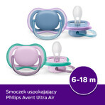 Avent Ultra Air, ciuccio, in silicone, simmetrico, unisex, SCF085/34, 6-18 mesi, 2 pezzi