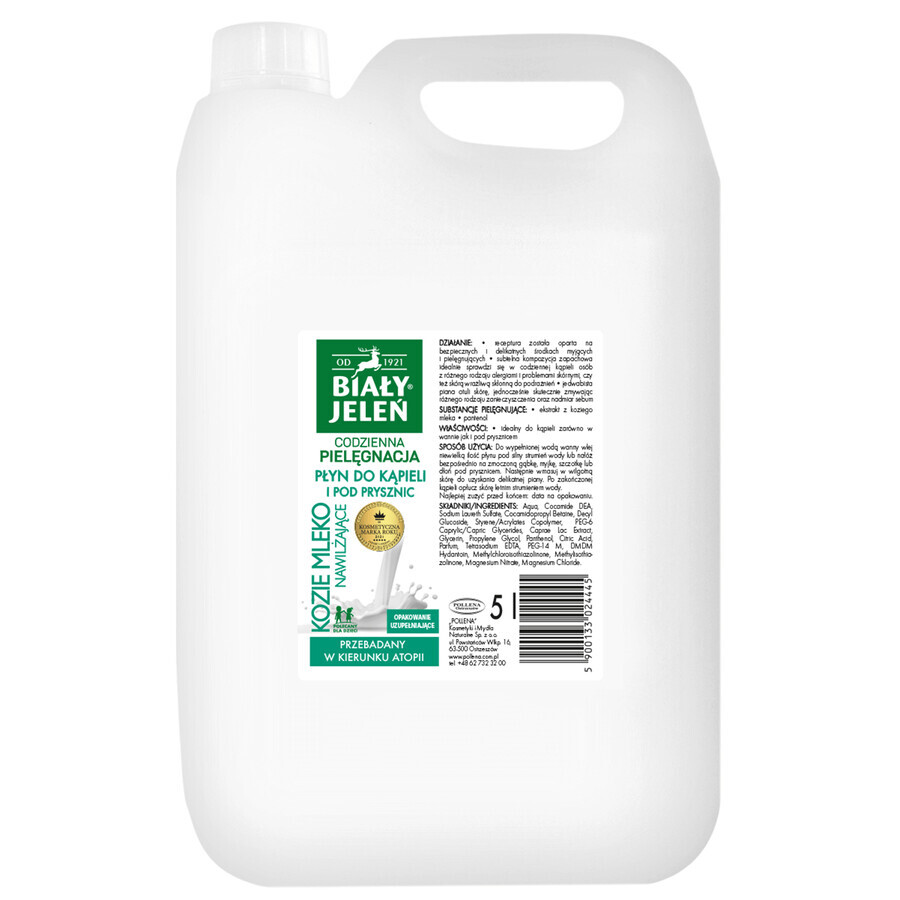 White Deer, bath and shower liquid, goat's milk, stock, 5 l